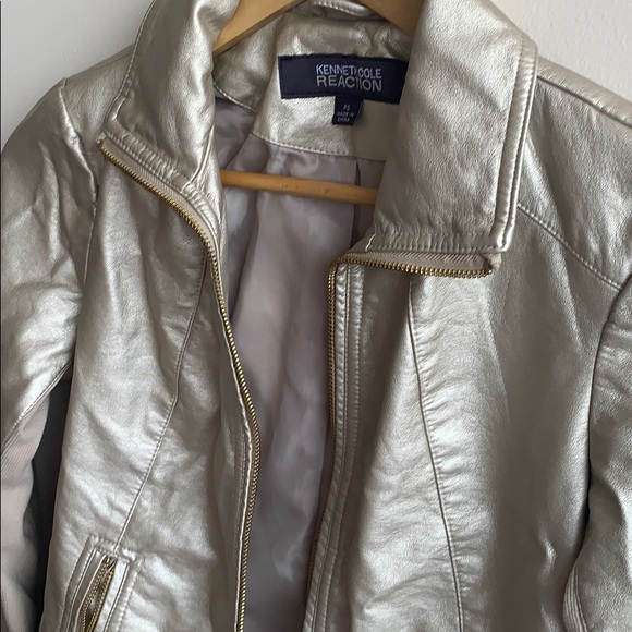 Light Metallic Tan / Gold Leather Jacket - Picture 2 of 7